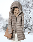Steppjacke Damen Lang | Mit Kapuze und Reißverschluss