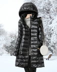 Steppjacke Damen Lang | Mit Kapuze und Reißverschluss