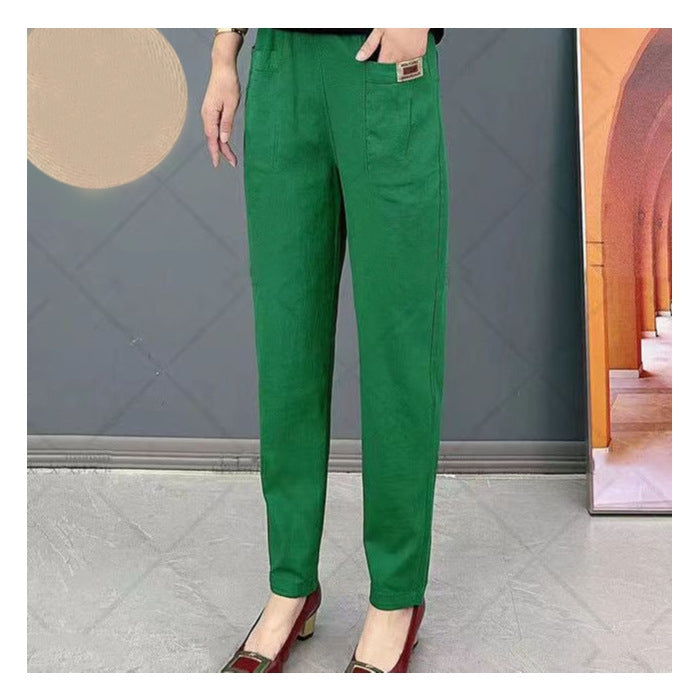 Stoffhose Damen Hohe Taille | Bequeme Hose mit Gummizug