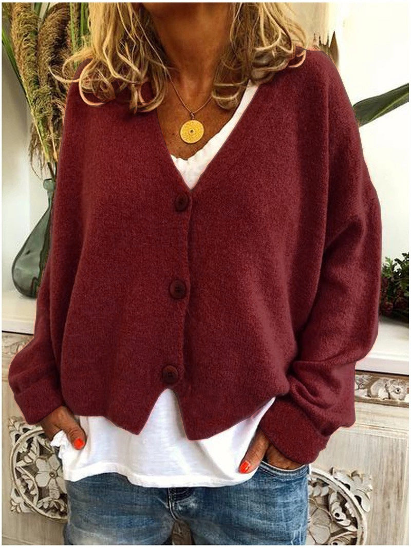 Strickjacke Damen V Ausschnitt | Cardigan mit Knöpfen