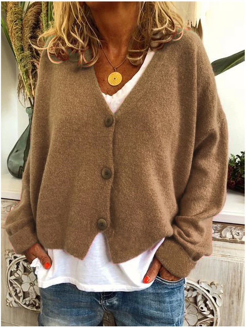 Strickjacke Damen V Ausschnitt | Cardigan mit Knöpfen