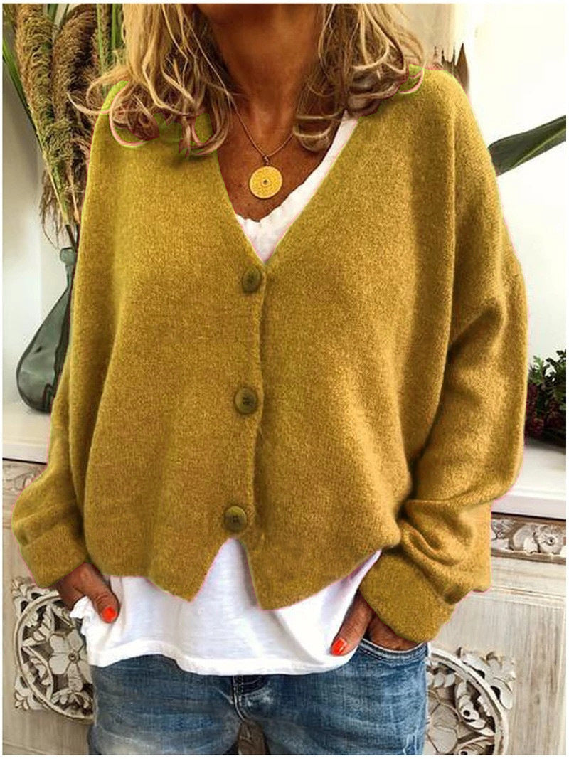 Strickjacke Damen V Ausschnitt | Cardigan mit Knöpfen