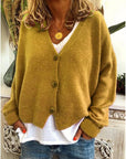 Strickjacke Damen V Ausschnitt | Cardigan mit Knöpfen