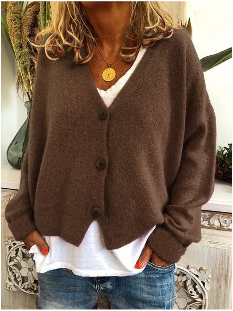 Strickjacke Damen V Ausschnitt | Cardigan mit Knöpfen