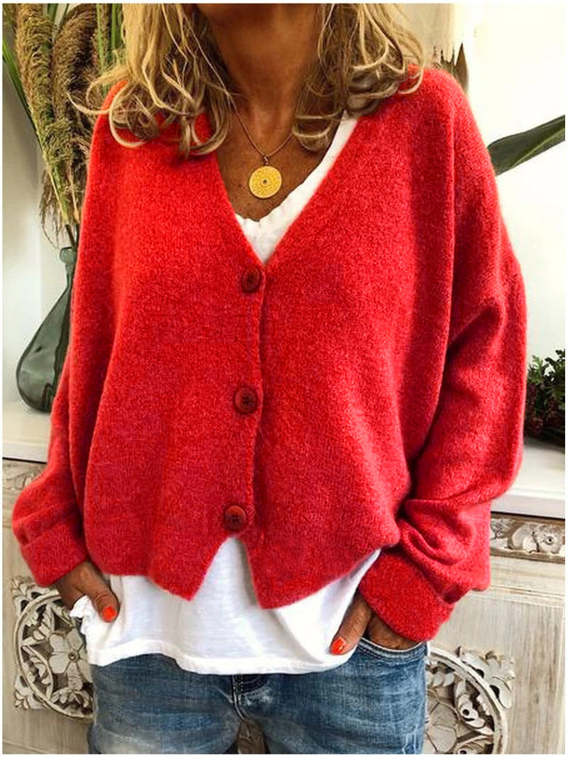 Strickjacke Damen V Ausschnitt | Cardigan mit Knöpfen