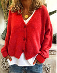 Strickjacke Damen V Ausschnitt | Cardigan mit Knöpfen