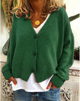 Strickjacke Damen V Ausschnitt | Cardigan mit Knöpfen