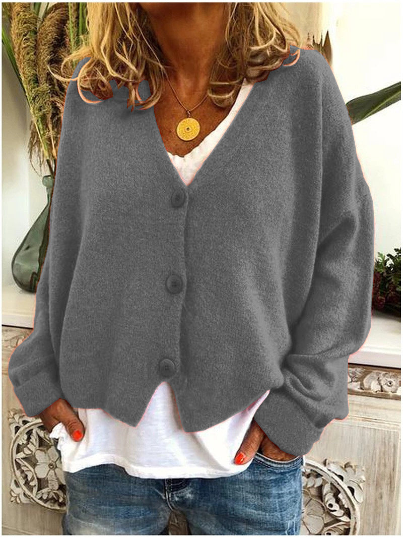 Strickjacke Damen V Ausschnitt | Cardigan mit Knöpfen