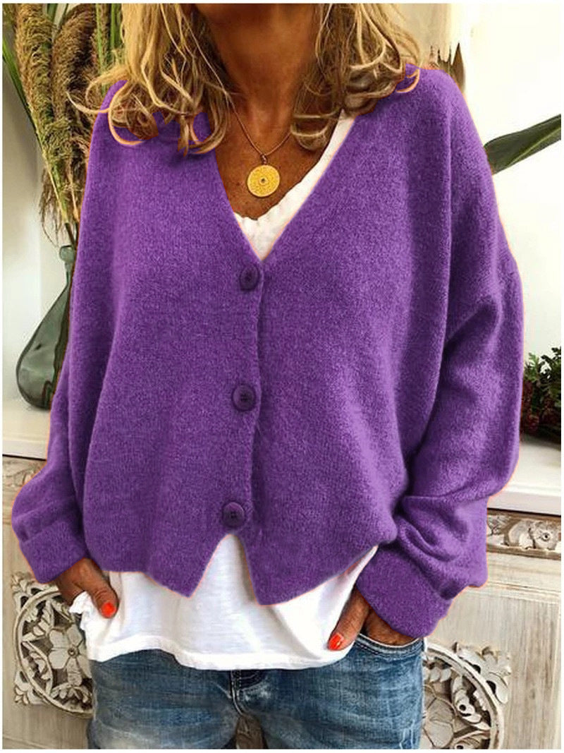 Strickjacke Damen V Ausschnitt | Cardigan mit Knöpfen