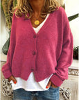 Strickjacke Damen V Ausschnitt | Cardigan mit Knöpfen