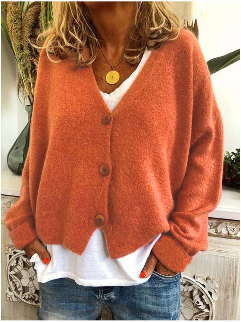 Strickjacke Damen V Ausschnitt | Cardigan mit Knöpfen