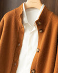 Strickjacke Damen mit Knöpfen | Strickcardigan mit Stehkragen
