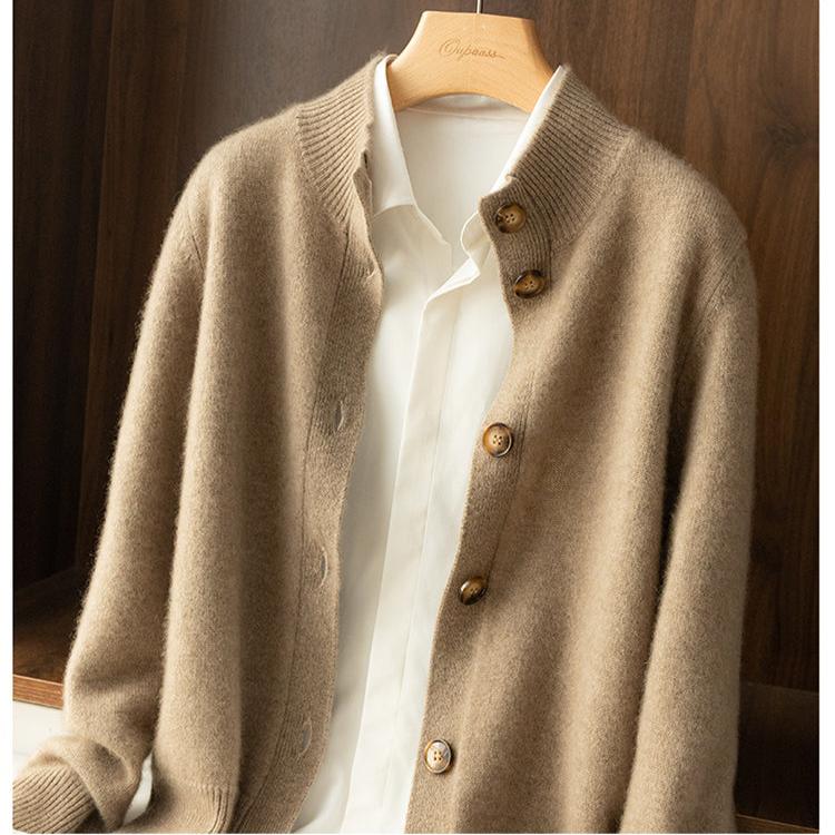 Strickjacke Damen mit Knöpfen | Strickcardigan mit Stehkragen