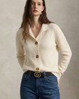 Strickjacke Damen mit Knöpfen | Strickcardigan mit Stehkragen