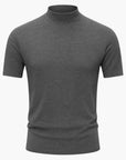 T-Shirt Herren Stehkragen | Slim Fit Kurzarm Shirt
