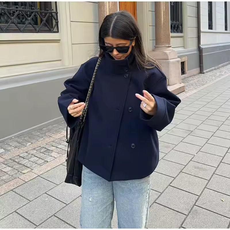 Übergangsjacke Damen Kurz | Stehkragen