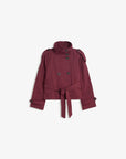 Übergangsjacke Damen Kurz | Trenchcoat mit Gürtel