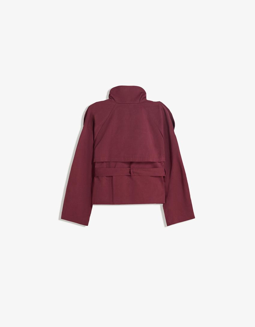 Übergangsjacke Damen Kurz | Trenchcoat mit Gürtel