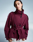Übergangsjacke Damen Kurz | Trenchcoat mit Gürtel