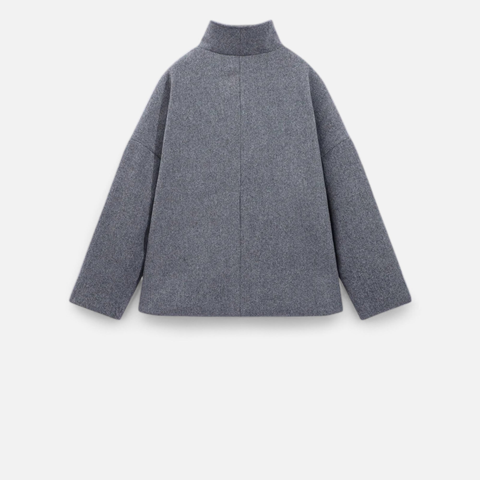 Übergangsjacke Damen Kurz | Zweireihiger Mantel mit Stehkragen