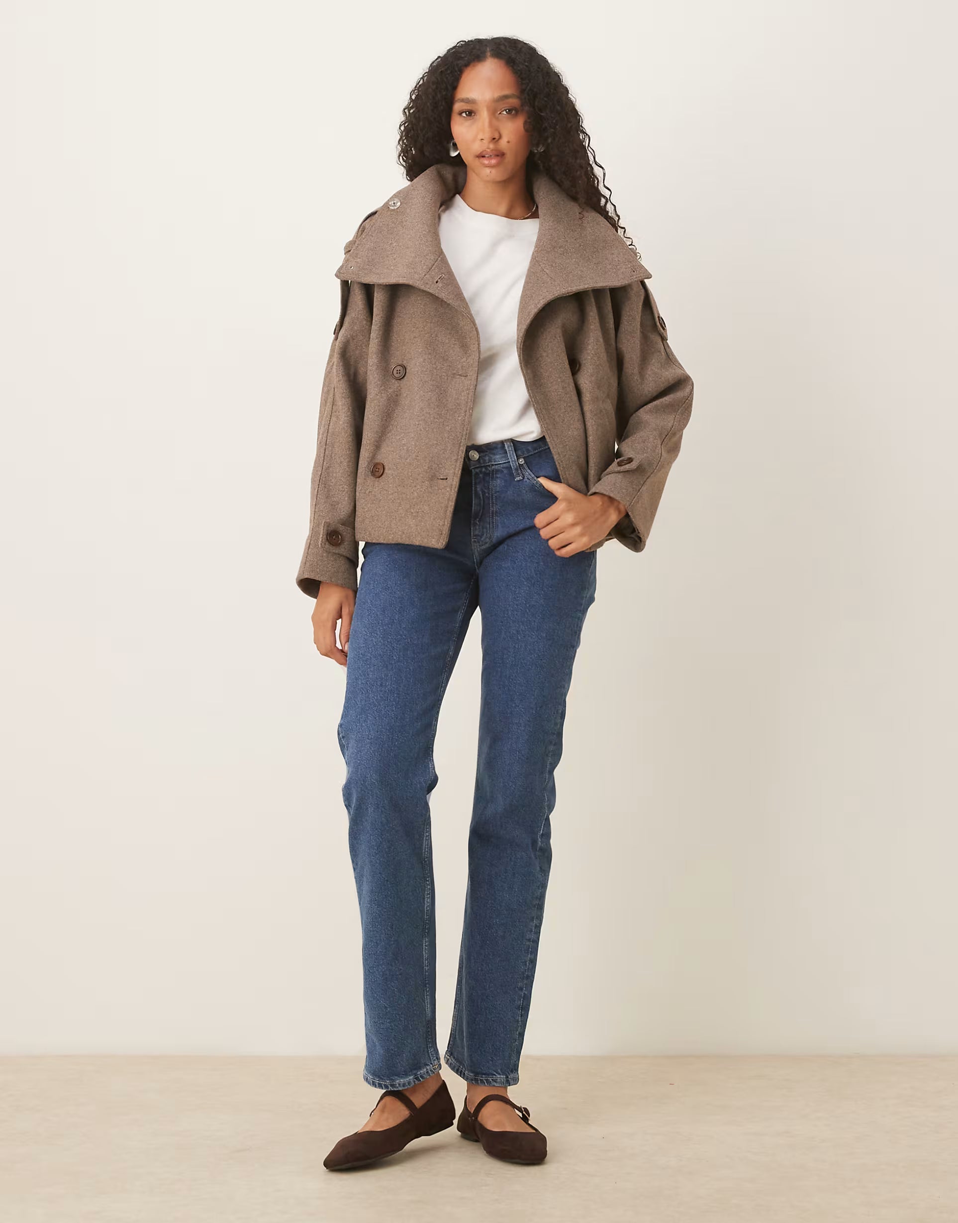 Übergangsjacke Damen Kurz | Zweireihiger Trenchcoat