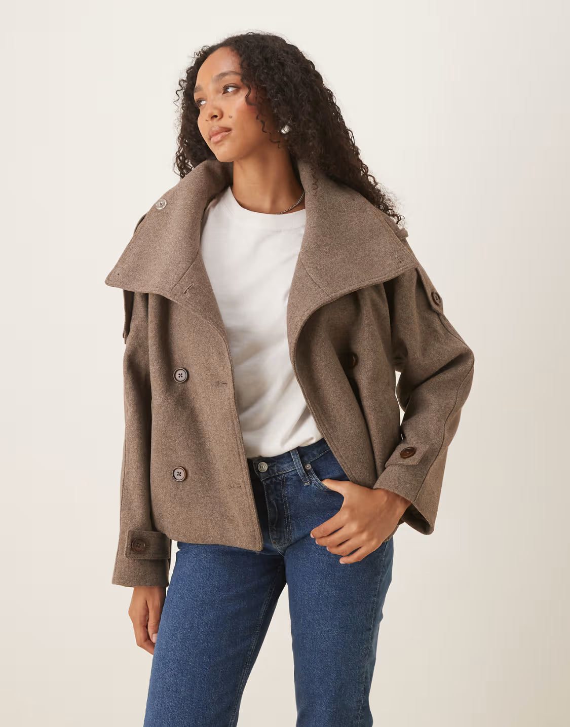 Übergangsjacke Damen Kurz | Zweireihiger Trenchcoat
