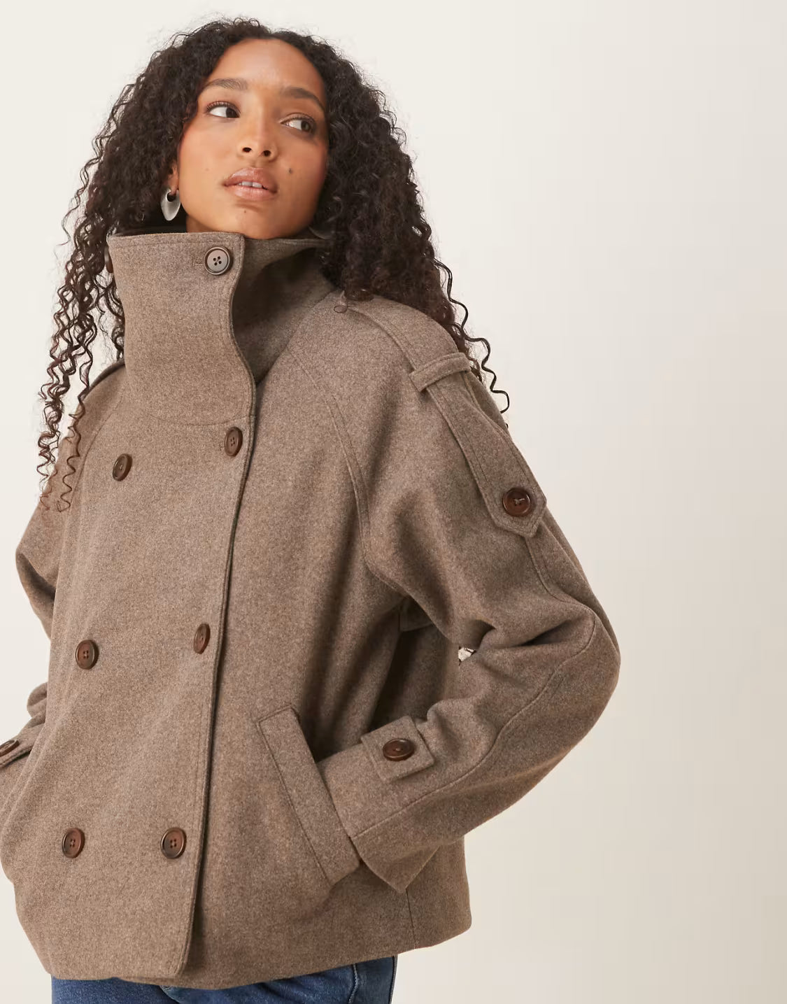 Übergangsjacke Damen Kurz | Zweireihiger Trenchcoat