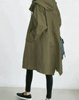Übergangsjacke Damen Lang | Trenchcoat mit Kapuze