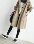 Übergangsjacke Damen Lang | Trenchcoat mit Kapuze