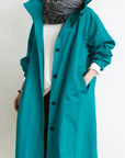Übergangsjacke Damen Lang | Trenchcoat mit Kapuze