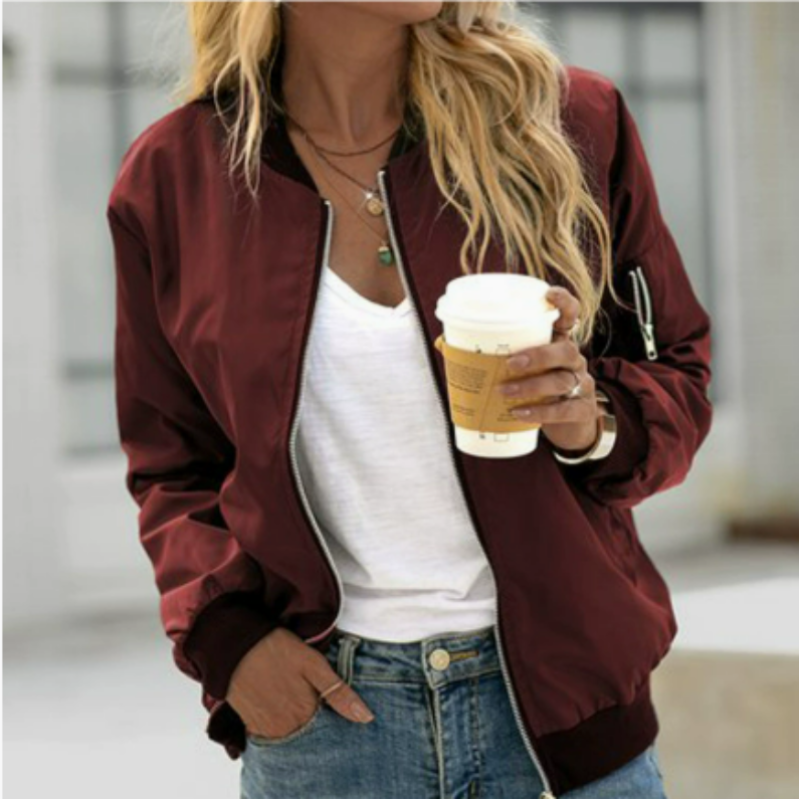 Übergangsjacke Damen | Reißverschluss und Bündchen