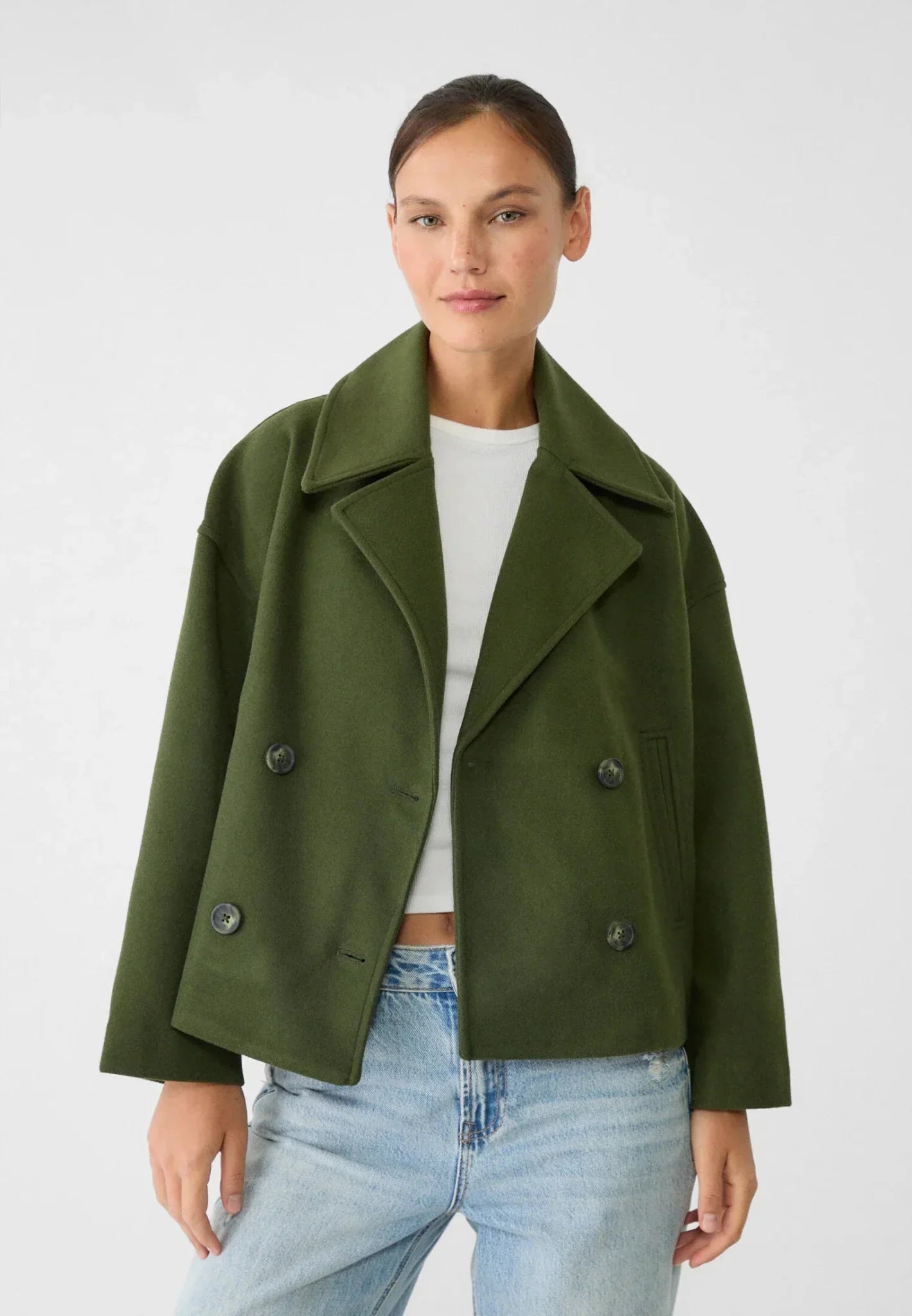 Übergangsjacke Damen Zweireihig | Kurze Jacke Modern