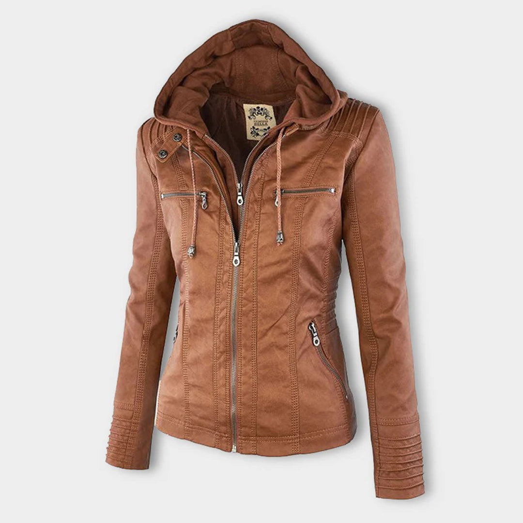 Übergangsjacke Damen mit Kapuze | Taillierte Jacke Reißverschluss