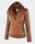 Übergangsjacke Damen mit Kapuze | Taillierte Jacke Reißverschluss