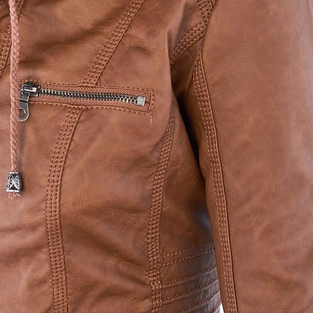 Übergangsjacke Damen mit Kapuze | Taillierte Jacke Reißverschluss