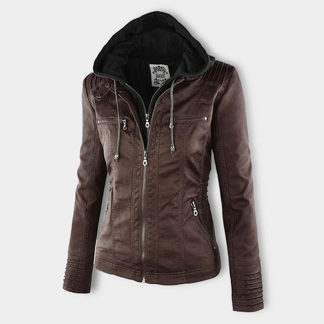 Übergangsjacke Damen mit Kapuze | Taillierte Jacke Reißverschluss