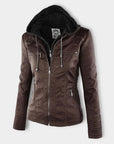 Übergangsjacke Damen mit Kapuze | Taillierte Jacke Reißverschluss