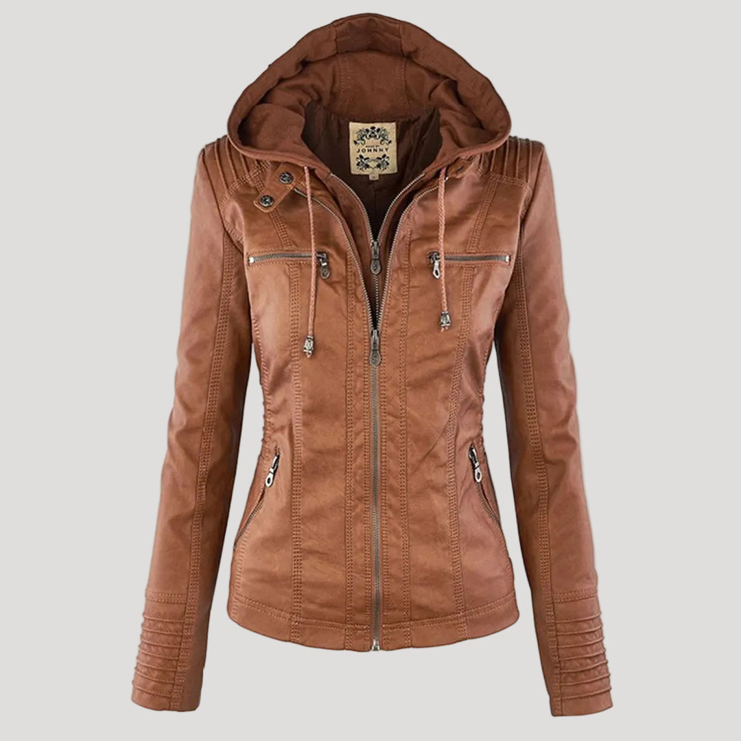 Übergangsjacke Damen mit Kapuze | Taillierte Jacke Reißverschluss