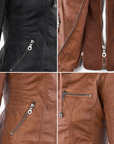 Übergangsjacke Damen mit Kapuze | Taillierte Jacke Reißverschluss