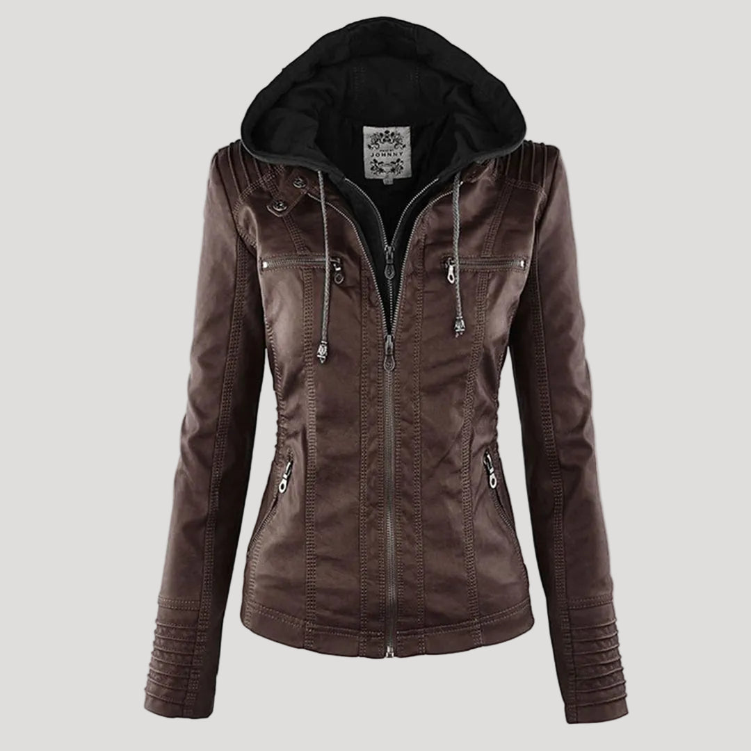 Übergangsjacke Damen mit Kapuze | Taillierte Jacke Reißverschluss