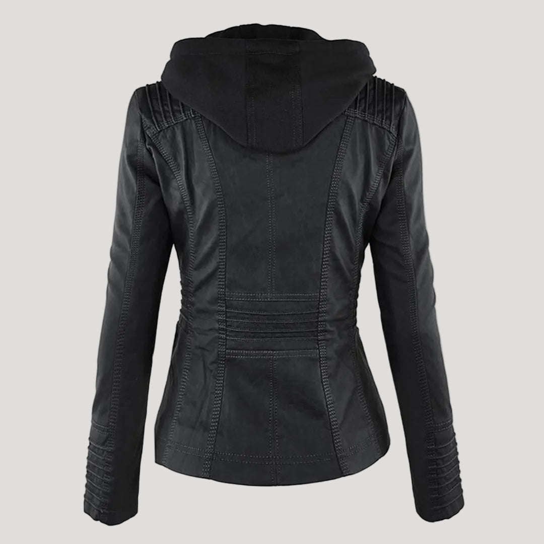 Übergangsjacke Damen mit Kapuze | Taillierte Jacke Reißverschluss