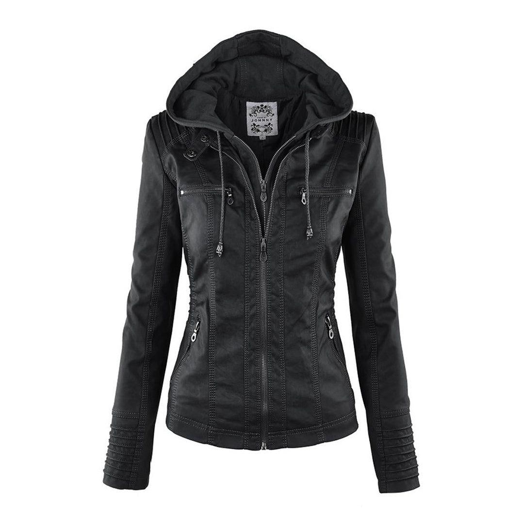 Übergangsjacke Damen mit Kapuze | Taillierte Jacke Reißverschluss