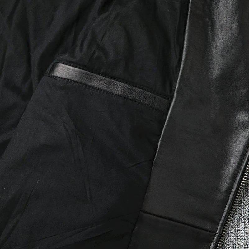 Übergangsjacke Herren | Bikerjacke mit Reißverschluss und Gürtel