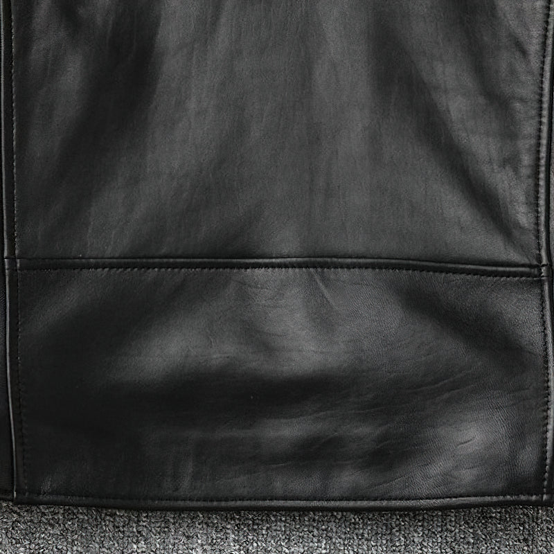Übergangsjacke Herren | Bikerjacke mit Reißverschluss und Gürtel