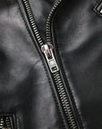Übergangsjacke Herren | Bikerjacke mit Reißverschluss und Gürtel