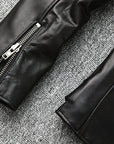 Übergangsjacke Herren | Bikerjacke mit Reißverschluss und Gürtel