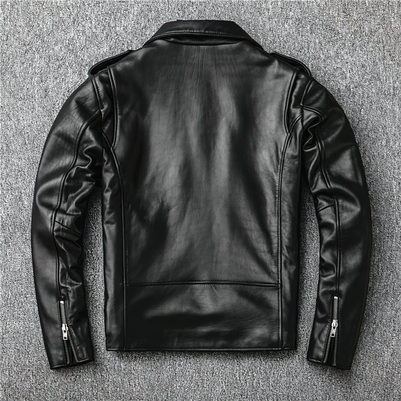 Übergangsjacke Herren | Bikerjacke mit Reißverschluss und Gürtel