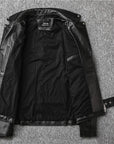 Übergangsjacke Herren | Bikerjacke mit Reißverschluss und Gürtel