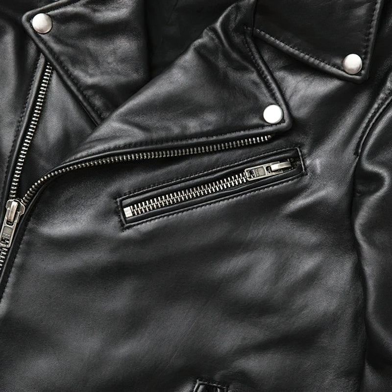 Übergangsjacke Herren | Bikerjacke mit Reißverschluss und Gürtel
