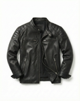 Übergangsjacke Herren | Bikerjacke mit Stehkragen und Reißverschluss